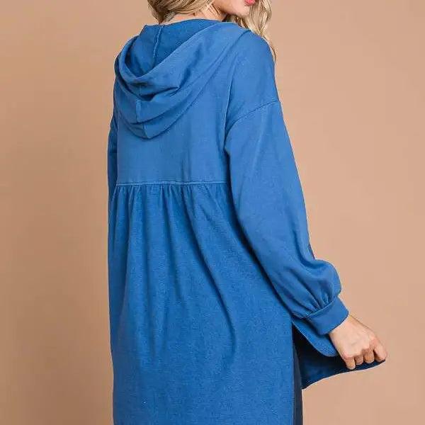 Sunset Oversized Ruching Hoodie Zip Up Top Product Image