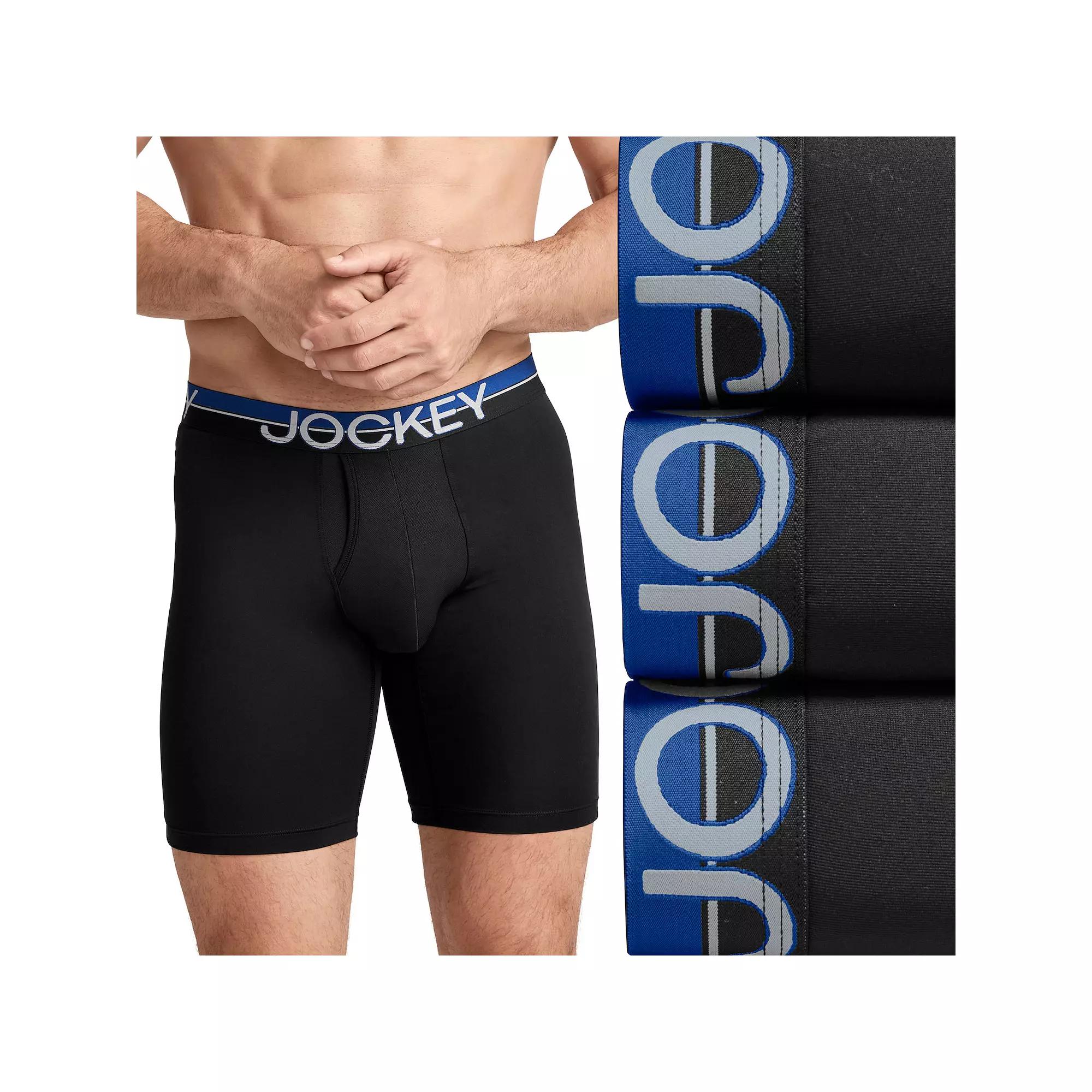 Men's Jockey® 3-Pack Infinite Cool Microfiber Stretch 8" Long Leg Boxer Brief,  Product Image