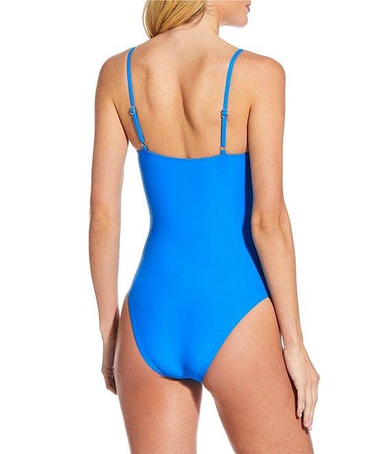 Gianni Bini Solid V-Wire Plunge One Piece Swimsuit Product Image