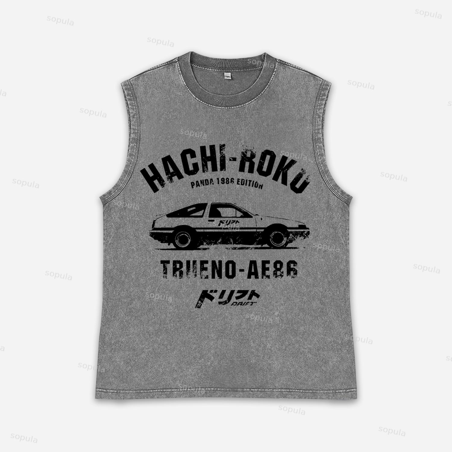 Vintage Hachiroku Ae86 Japanese Car Art Acid Washed Tank Product Image