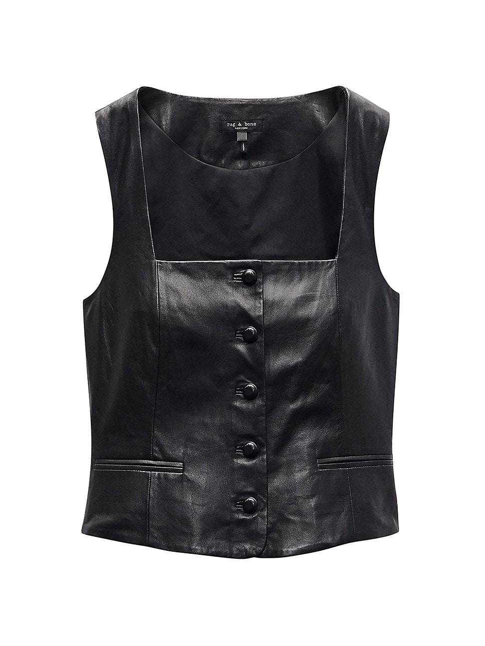 Womens Mariana Leather Vest Product Image