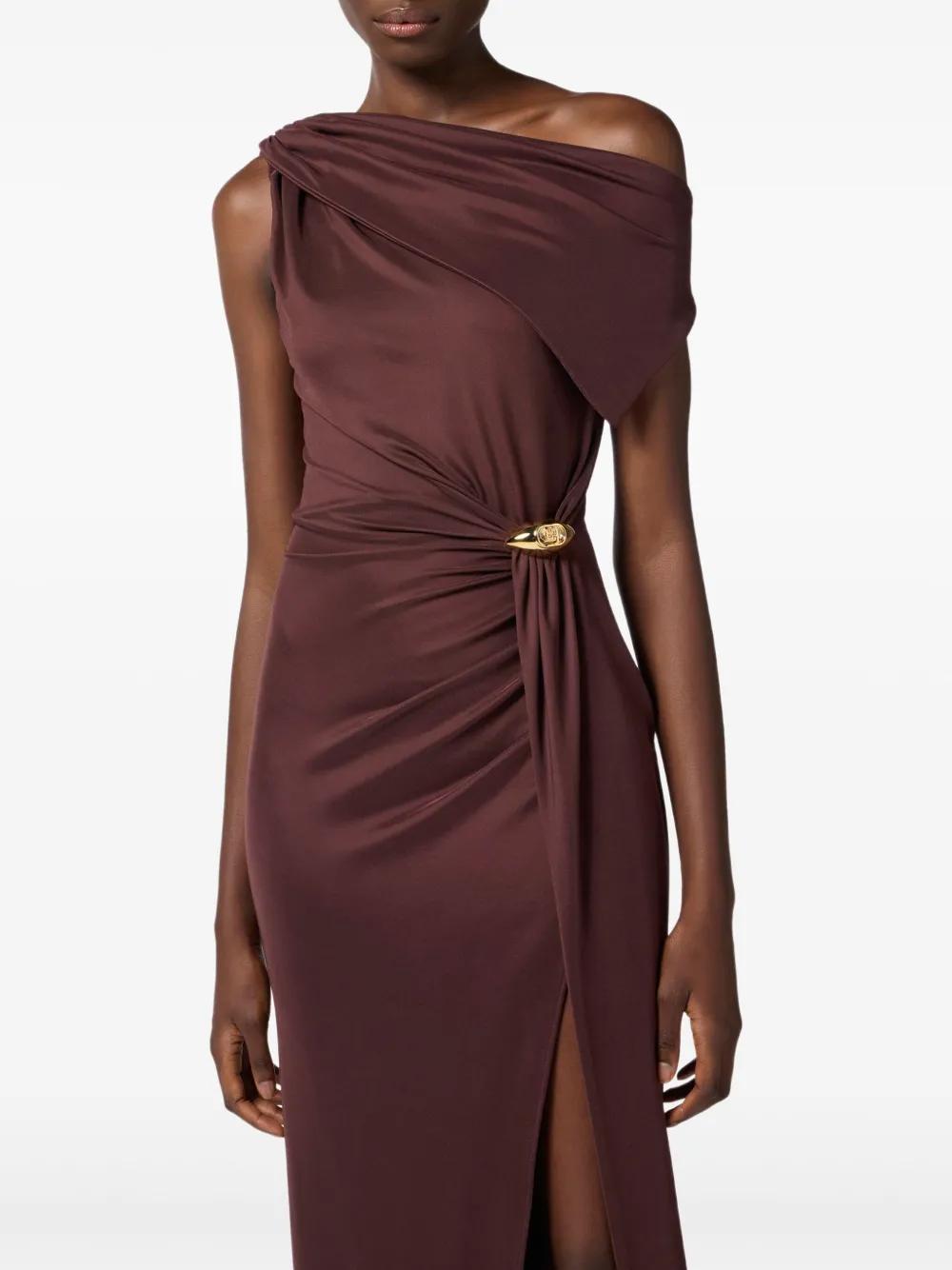 one-shoulder draped gown Product Image