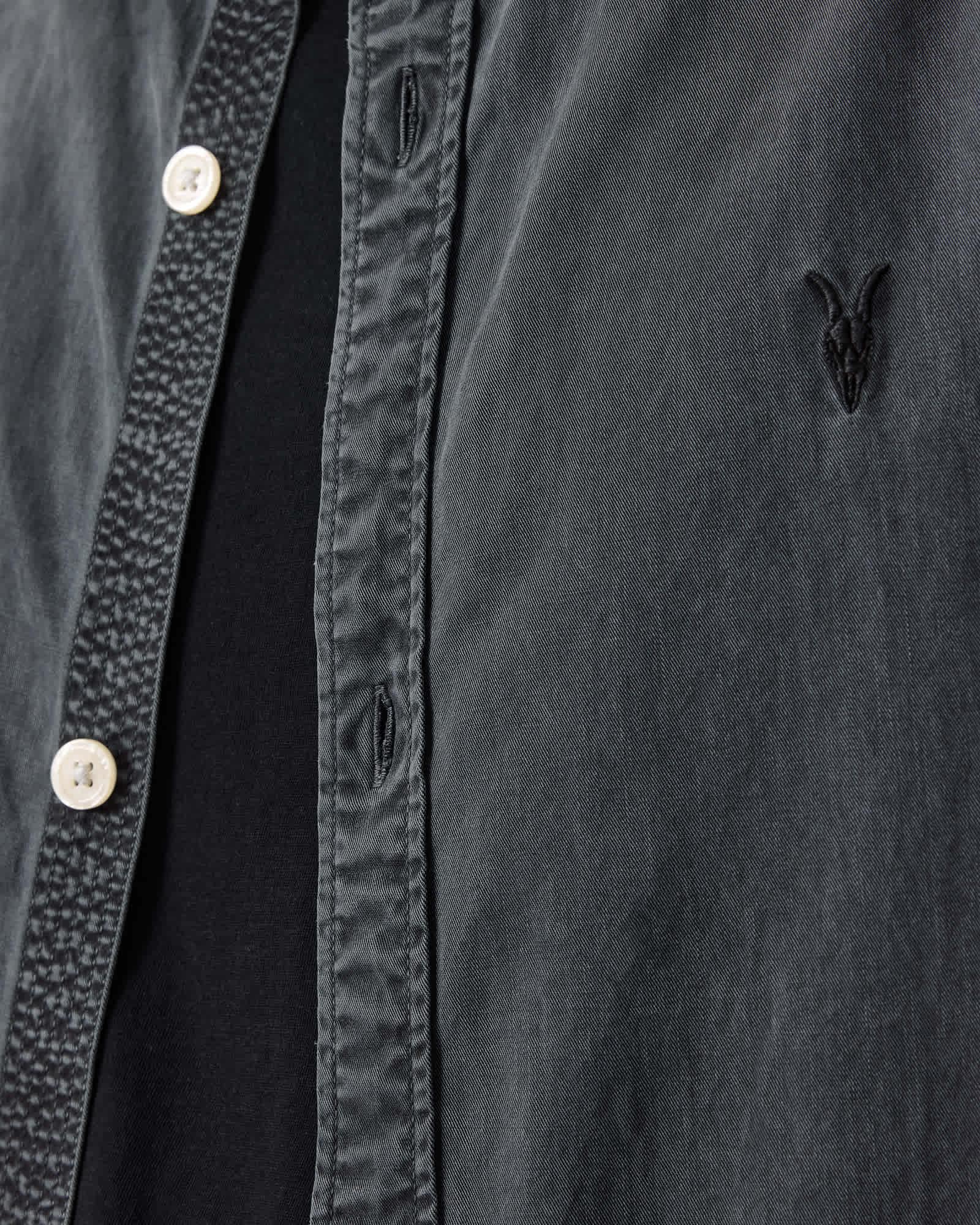 Bodhi Long Sleeve Overshirt BLAINN BLACK | ALLSAINTS US Product Image