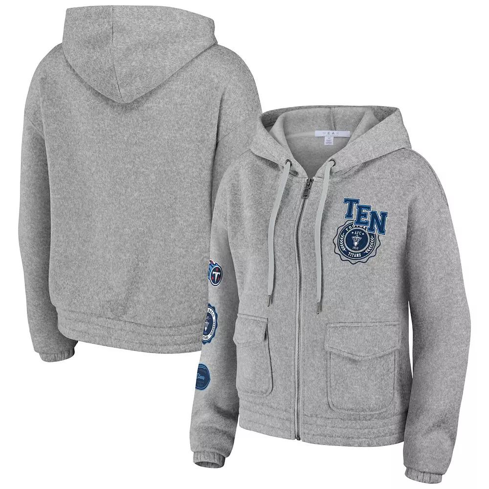Women's WEAR by Erin Andrews Heather Gray Carolina Panthers Full-Zip Hoodie,  Product Image