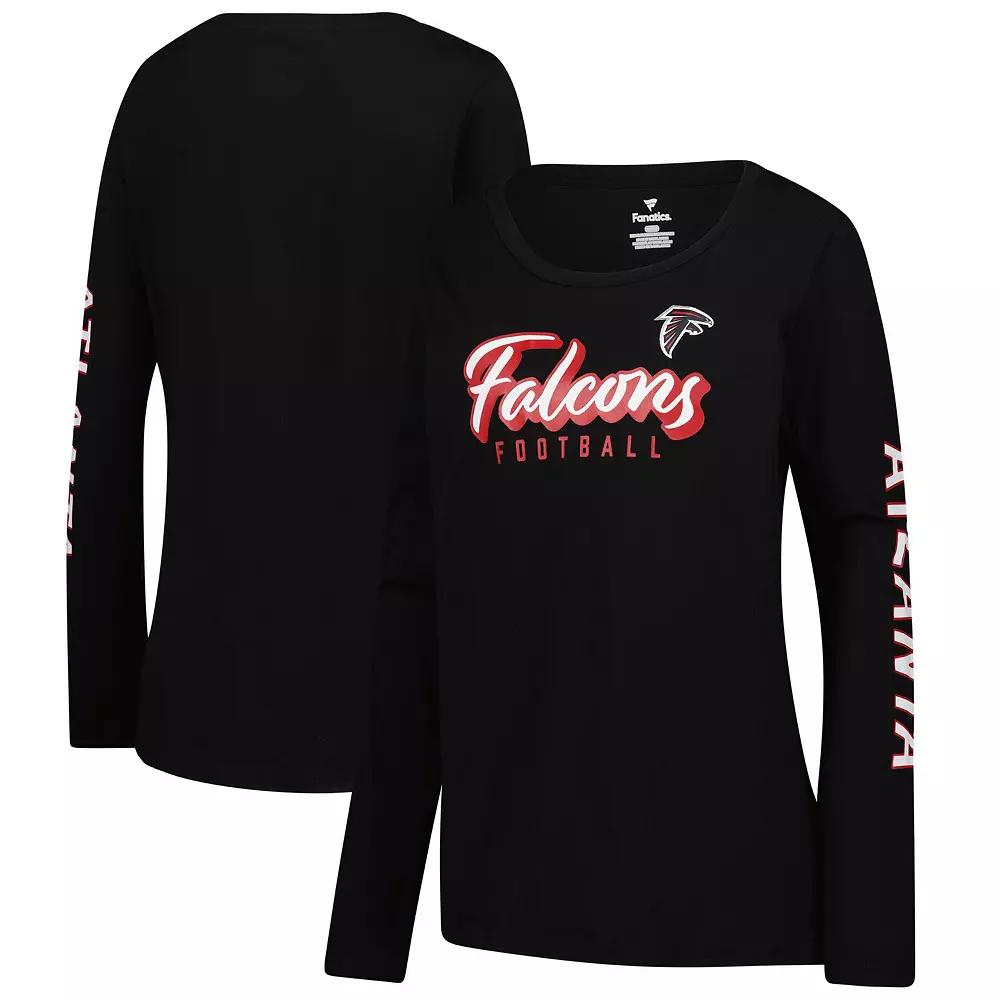 Women's Fanatics Black Atlanta Falcons Cheerleader Long Sleeve T-Shirt, Size: Medium Product Image