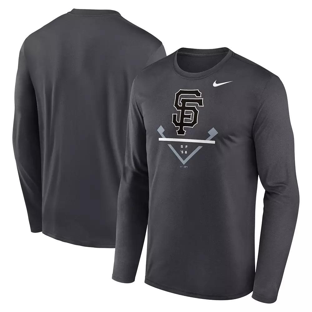 Men's Nike Anthracite San Francisco Giants Icon Legend Performance Long Sleeve T-Shirt,  Product Image