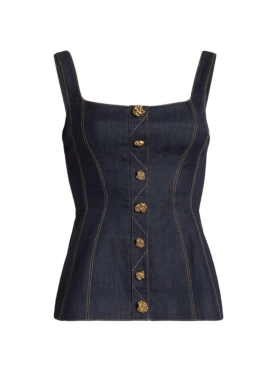 Womens Corset Seam Denim Tank Product Image