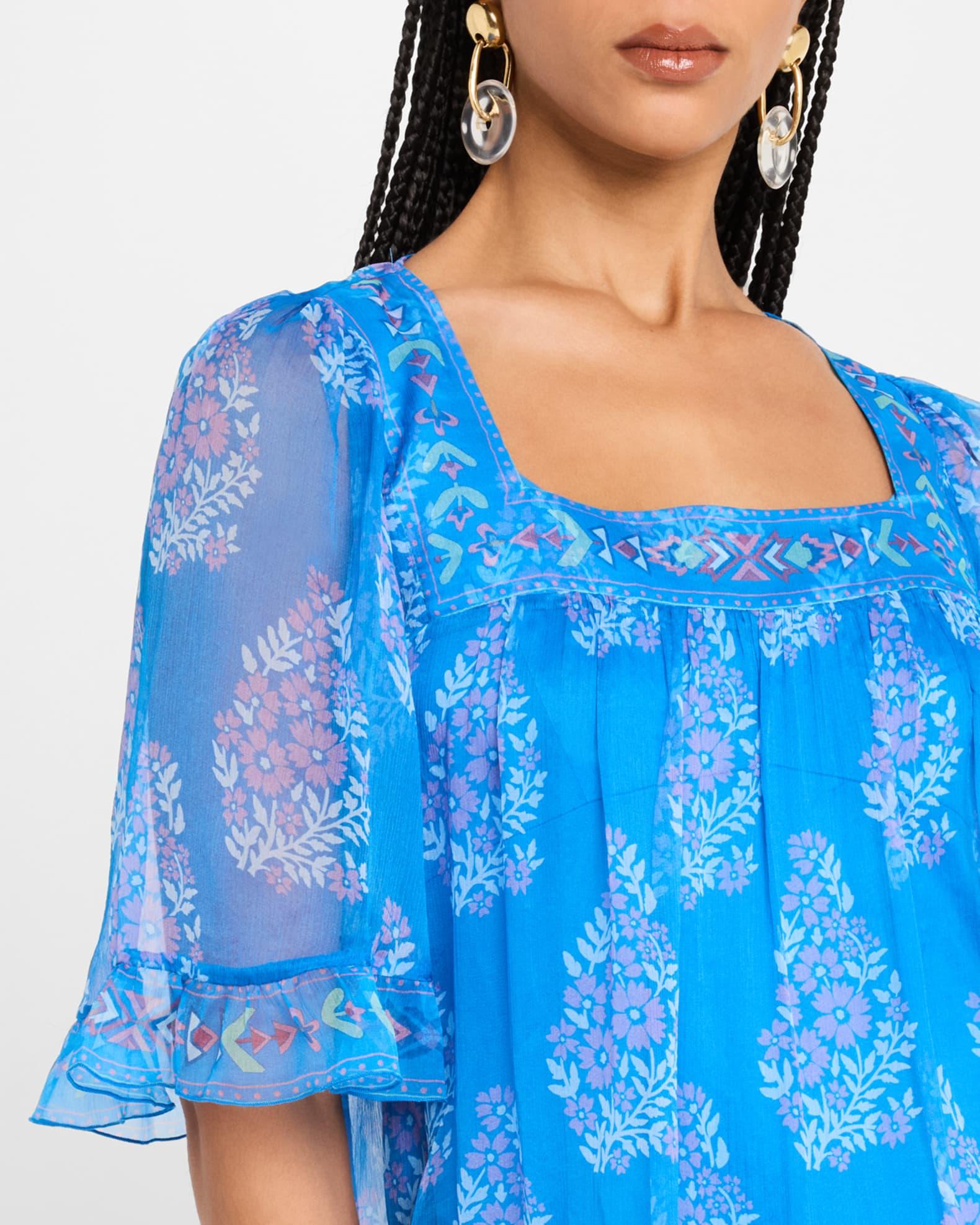 Wrenn Tiered Floral-Print Chiffon Dress Product Image