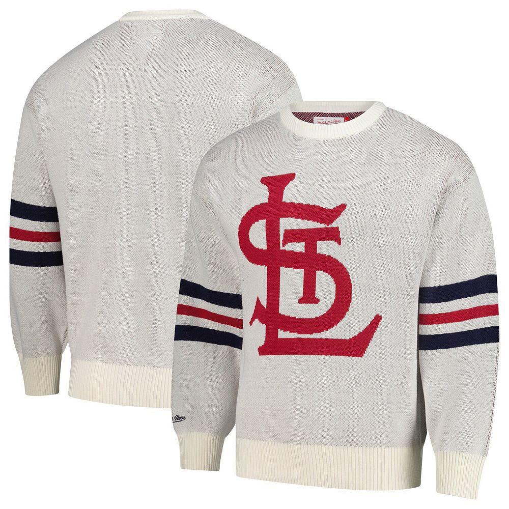 Men's Mitchell & Ness Cream St. Louis Cardinals Retro Pullover Sweater,  Product Image