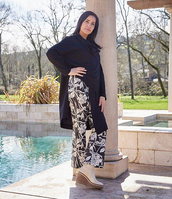 Bryn Walker Modal Ponti Floral Print High Waist Flare Leg Pants Product Image