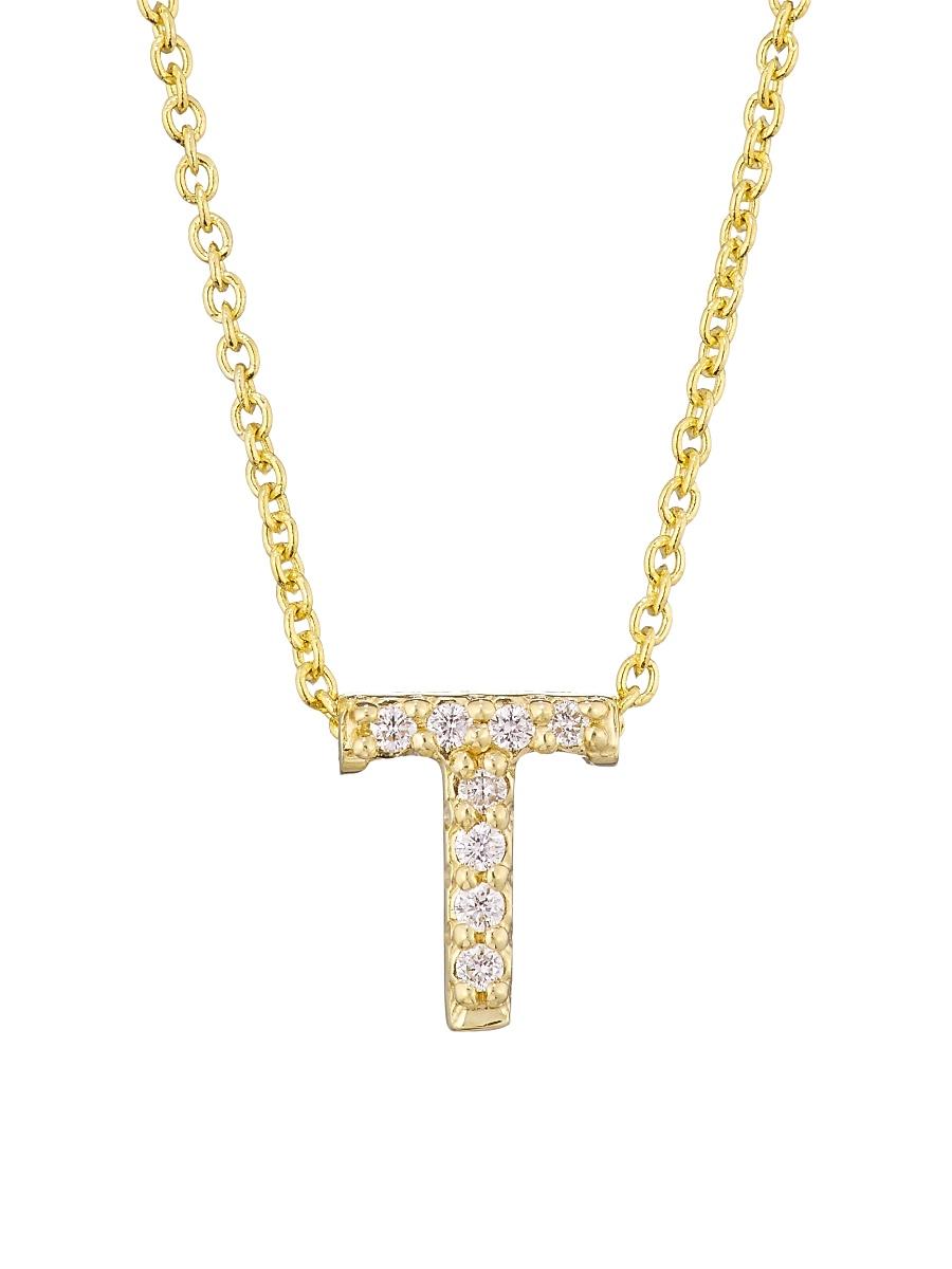 Womens Tiny Treasures Diamond & 18K Yellow Gold Initial Necklace Product Image