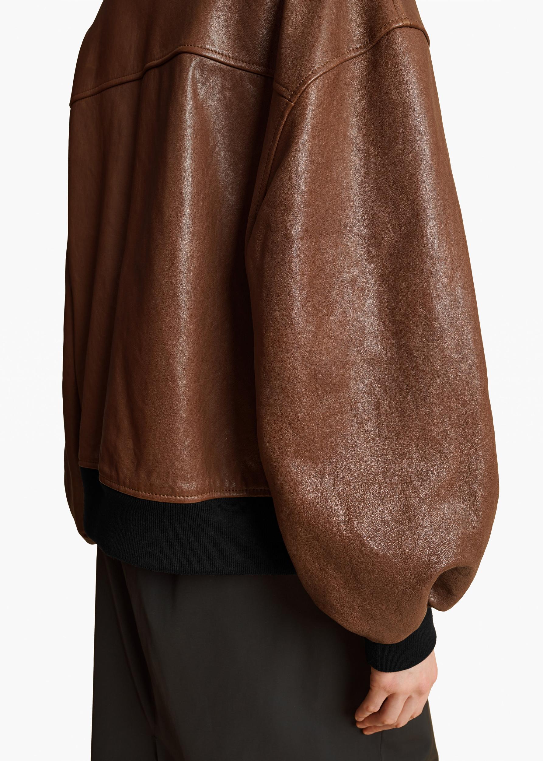 Shellar Jacket in Classic Brown Leather Product Image