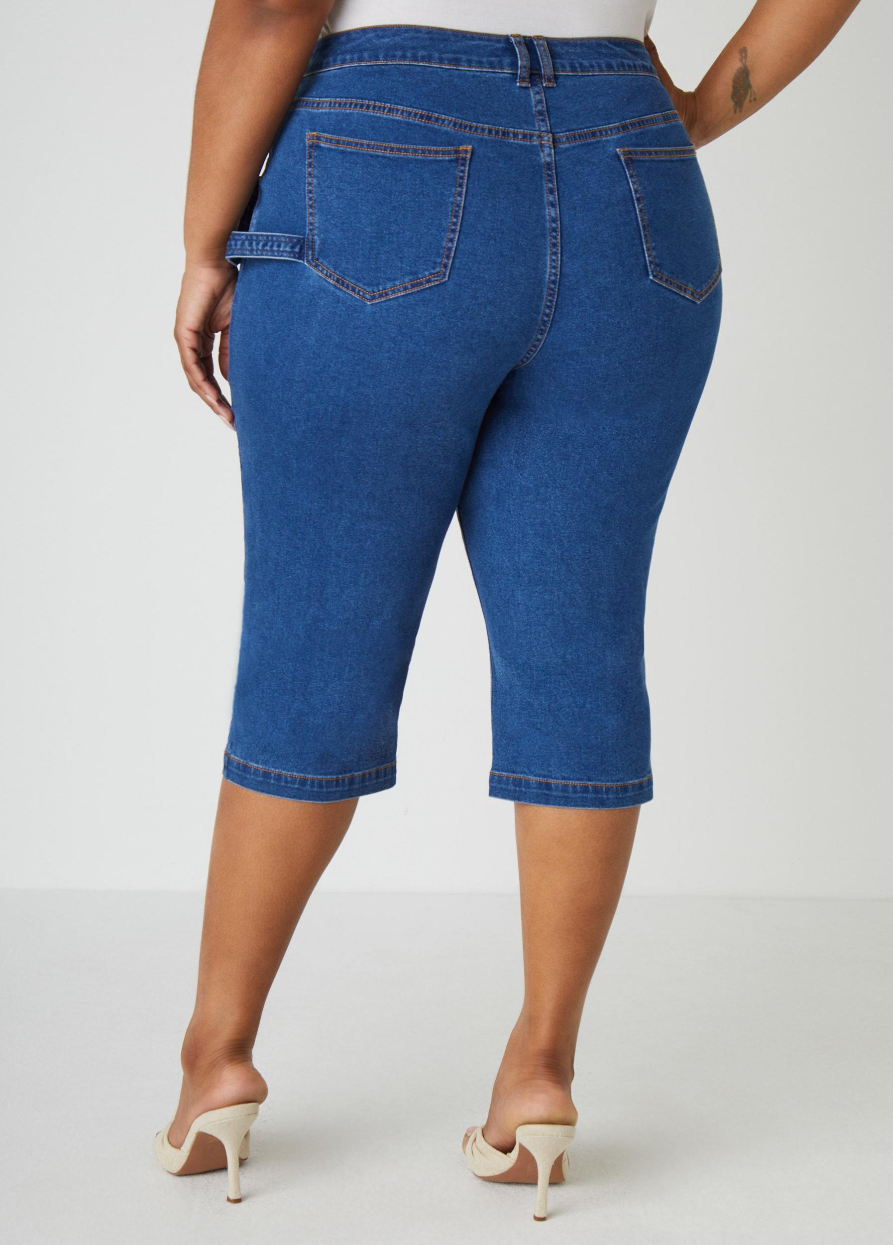 Pintuck Denim Capris Product Image