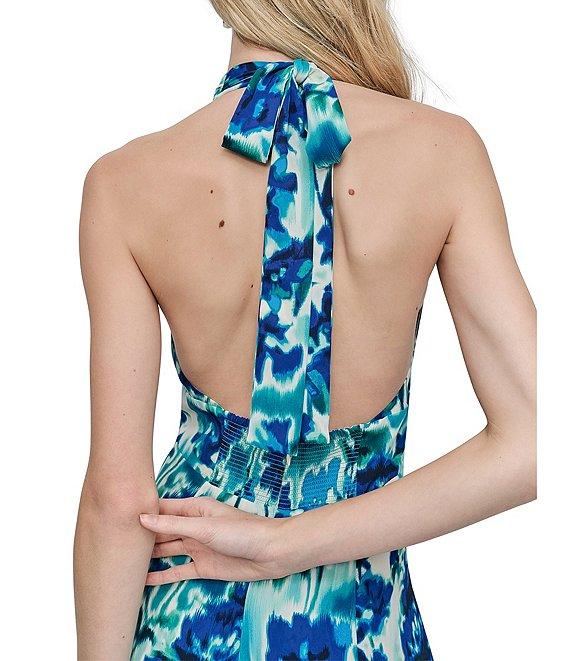 DKNY by Donna Karan Sleeveless Halter Neck Fit and Flare Midi Dress Product Image