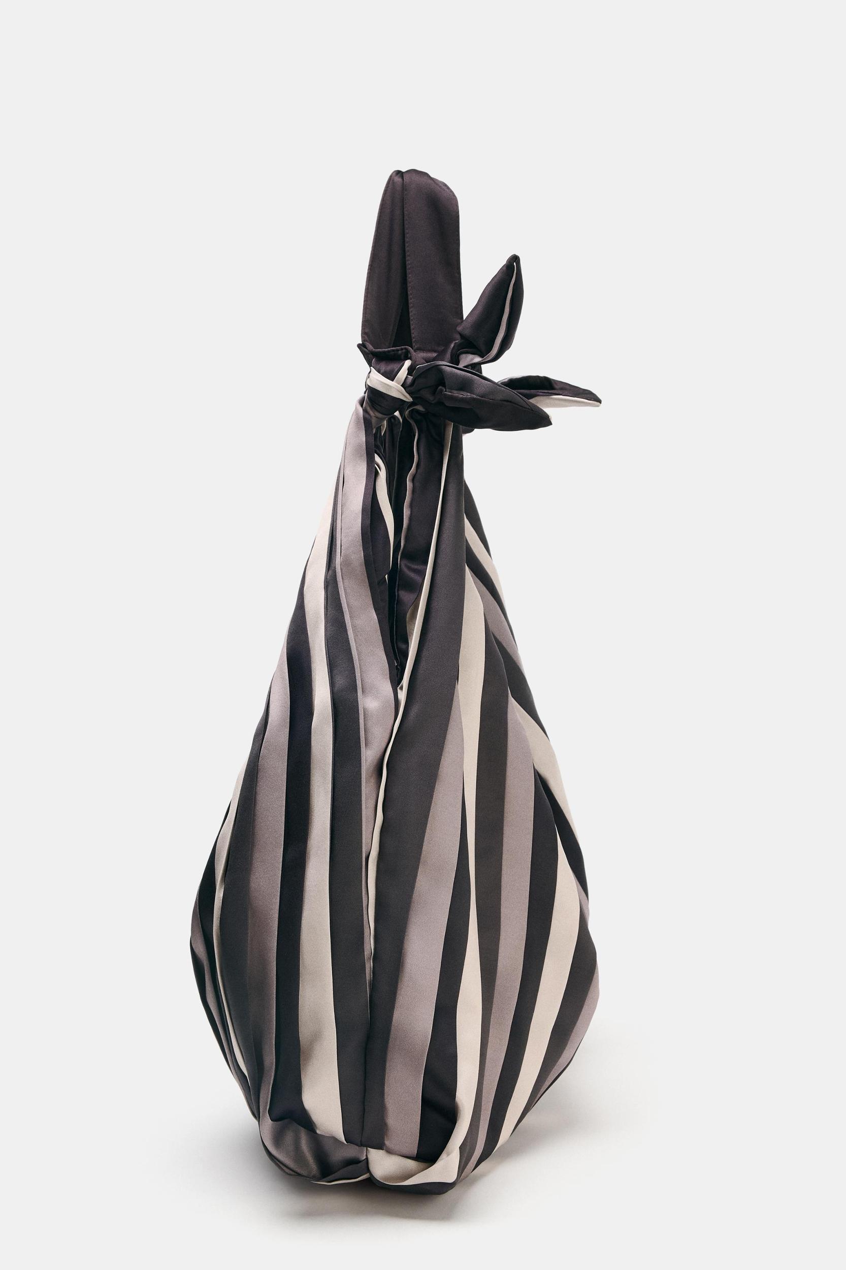 KNOTTED SATIN EFFECT MAXI BUCKET BAG Product Image