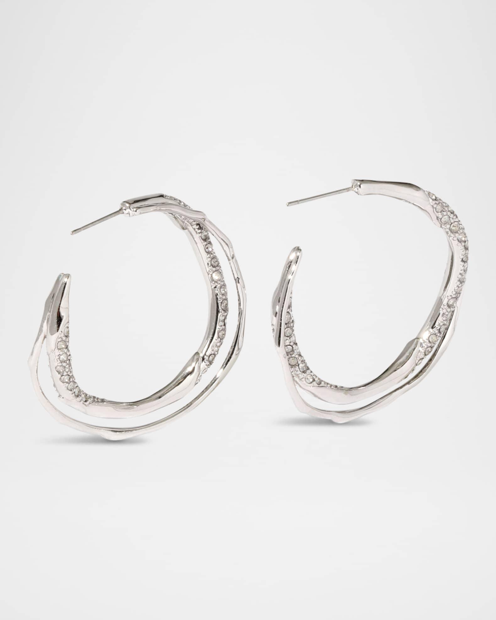 Solanals Crystal Twist Hoop Earrings Product Image