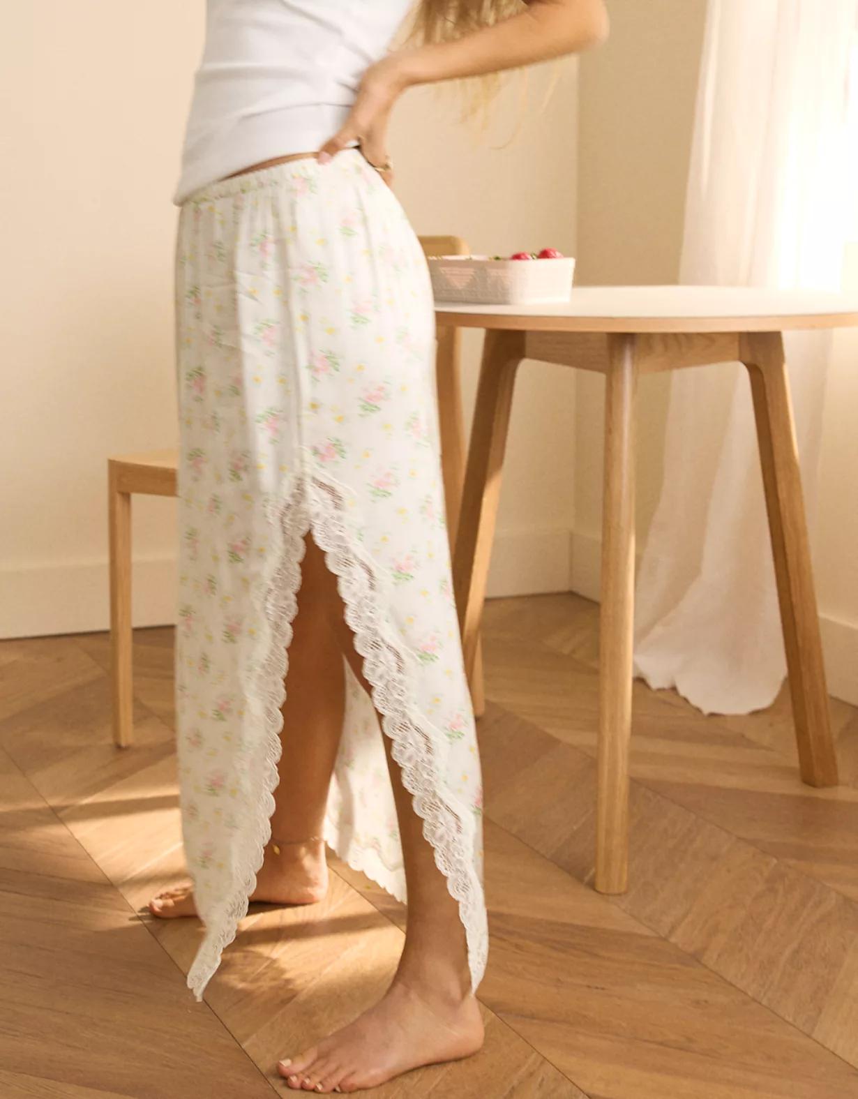 Aerie Satin Midi Skirt Product Image