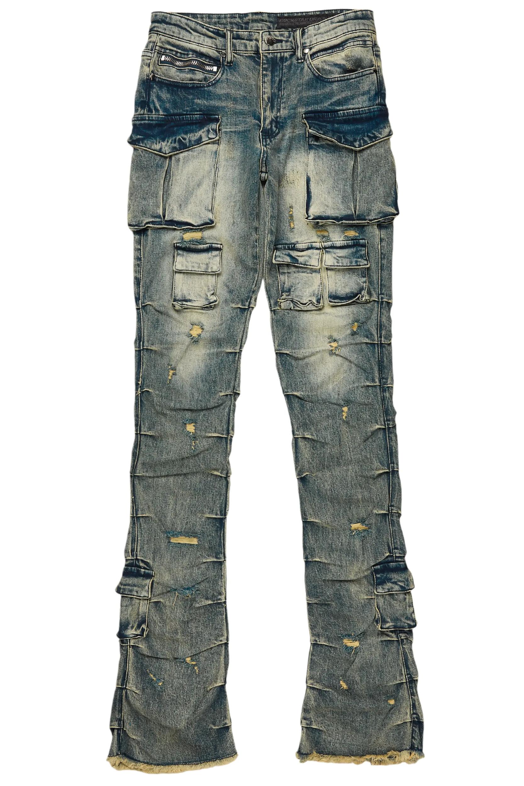 Gentry Tint Blue Stacked Flare Jean Male Product Image