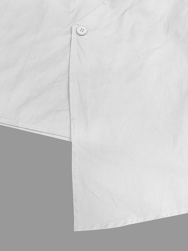 Long Sleeves Loose Solid Color High Neck T-Shirts Tops Product Image