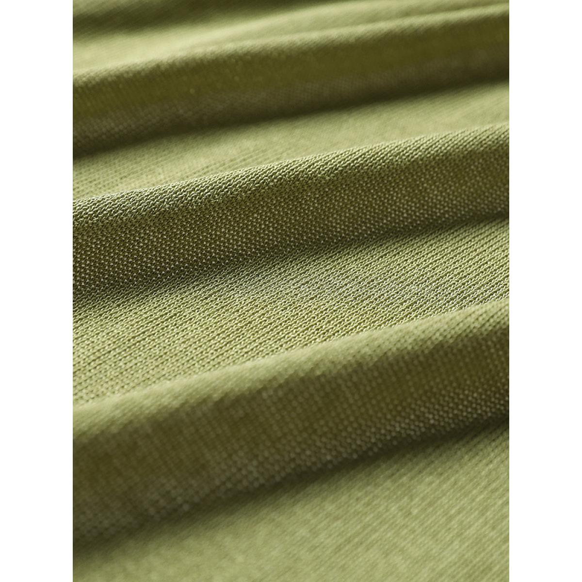 Plus Size Solid Patched Pocket Open Front Tunic Cardigan Moss Women Casual Loose Long Sleeve Dailywear Cardigans BloomChic 10/M Product Image