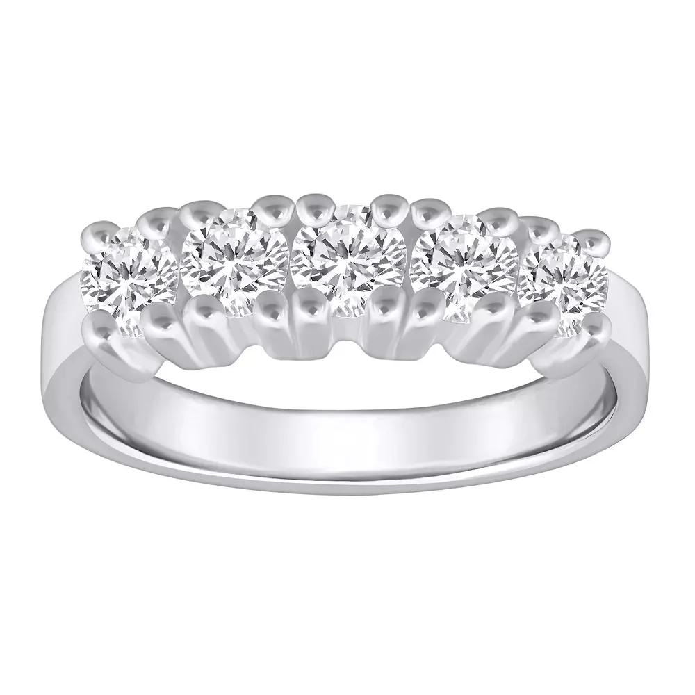 Alyson Layne 14k Gold 1 Carat T.W. Diamond 5-Stone Wedding Ring, Women's, Size: 6, White Product Image