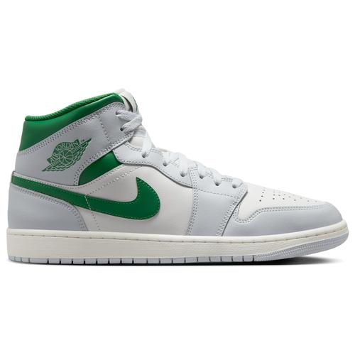 Jordan Mens Jordan AJ 1 Mid - Mens Basketball Shoes Pine Green/Summit White/Pure Platinum Product Image