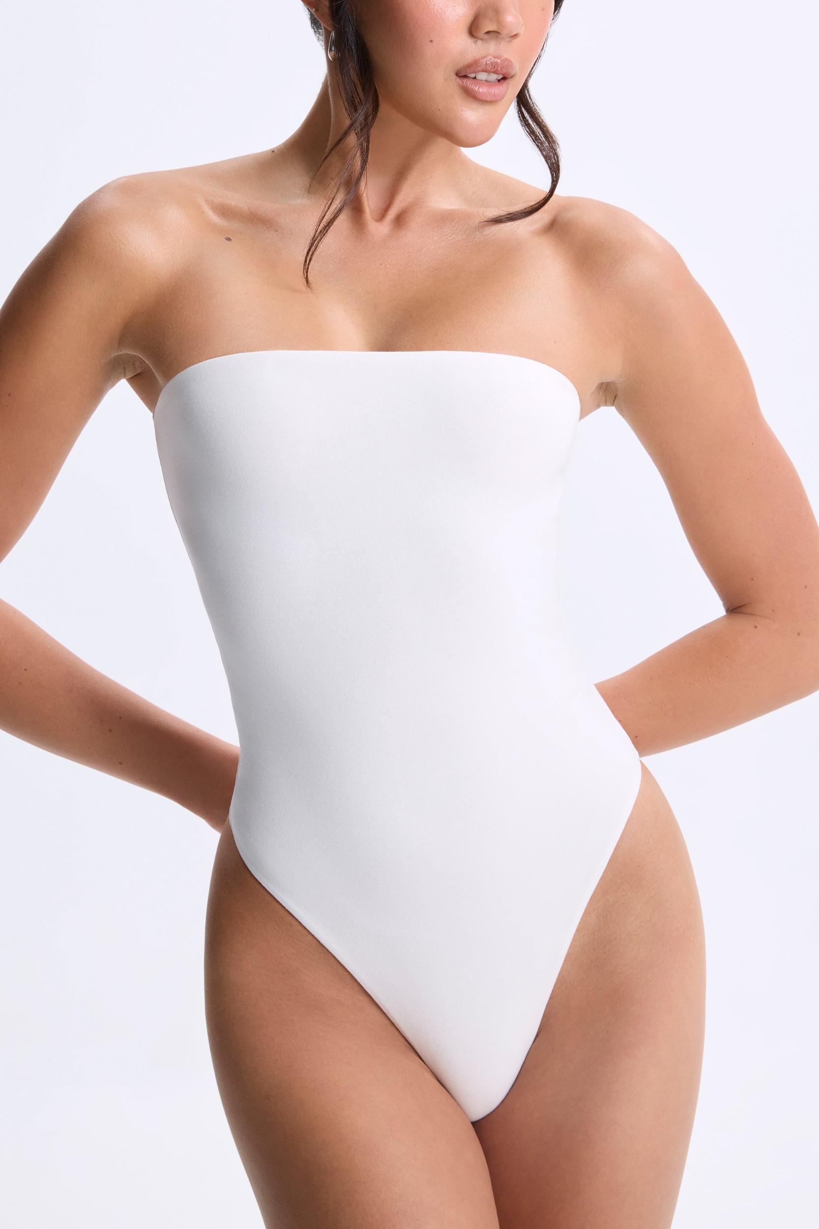 Bandeau Bodysuit in White Product Image