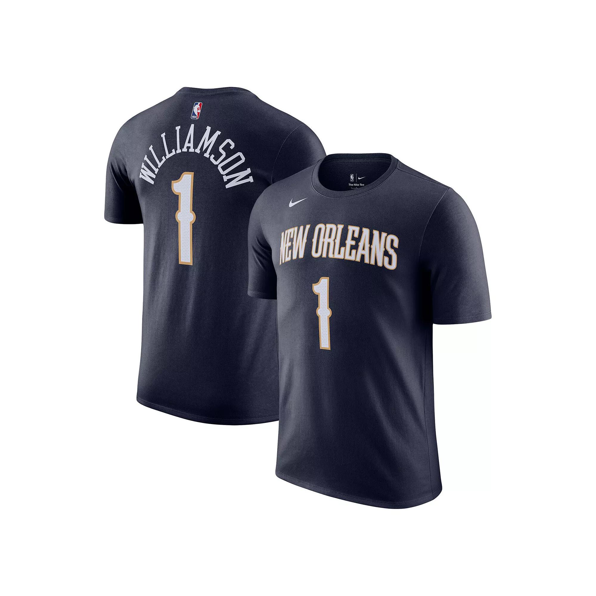 Men's Nike Zion Williamson Navy New Orleans Pelicans Icon 2022/23 Name & Number T-Shirt,  Product Image