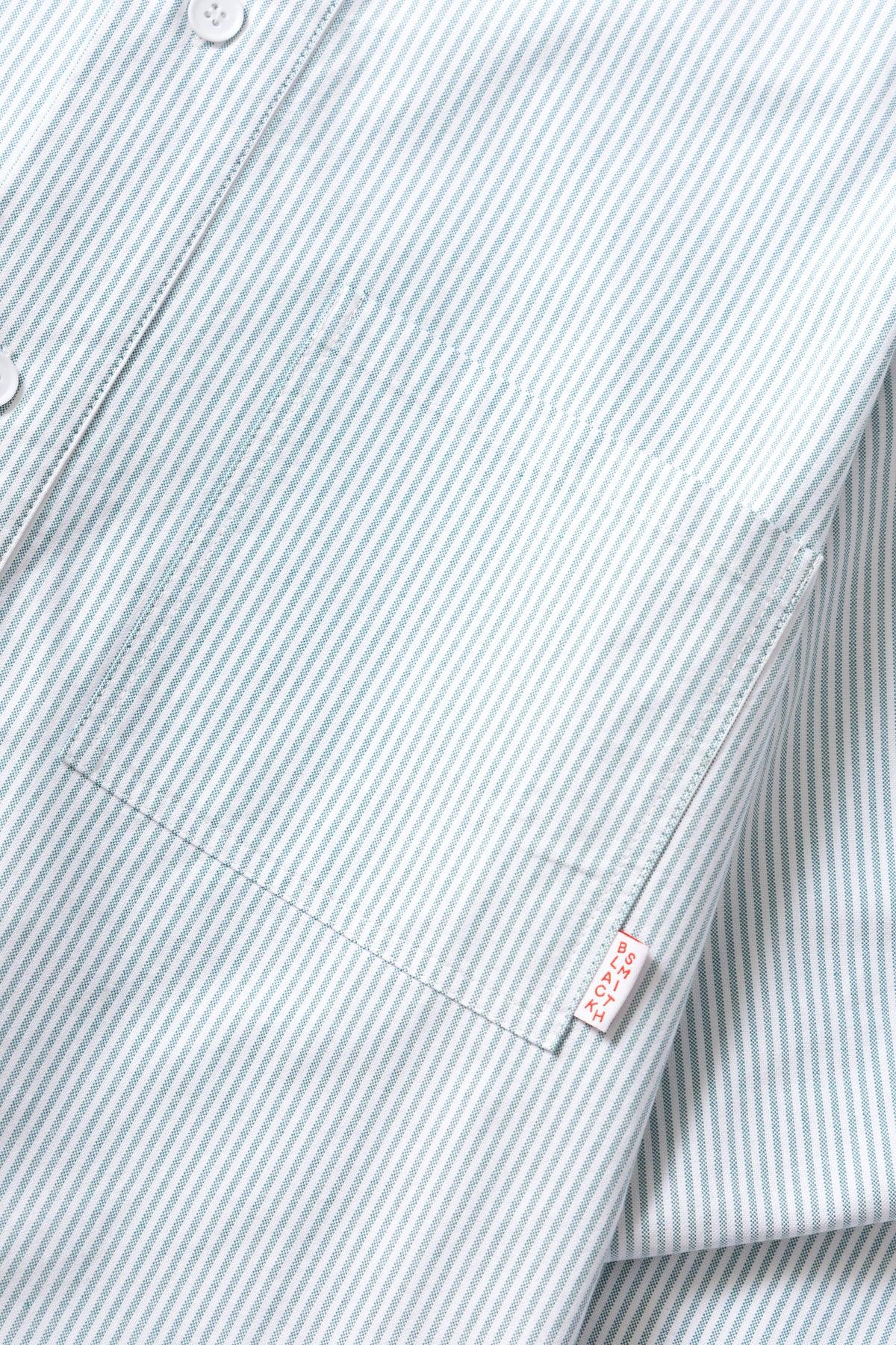 Blacksmith - 'Boxford' Utility Shirt - Green Stripe Product Image