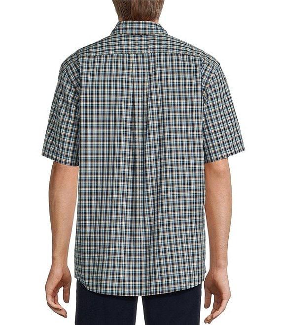 Roundtree & Yorke Short Sleeve Mini Multi-Plaid Poplin Sport Shirt Product Image