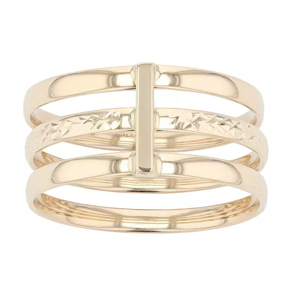 Au Naturale 14k Gold Three Band Ring, Women's, Size: 10 Product Image