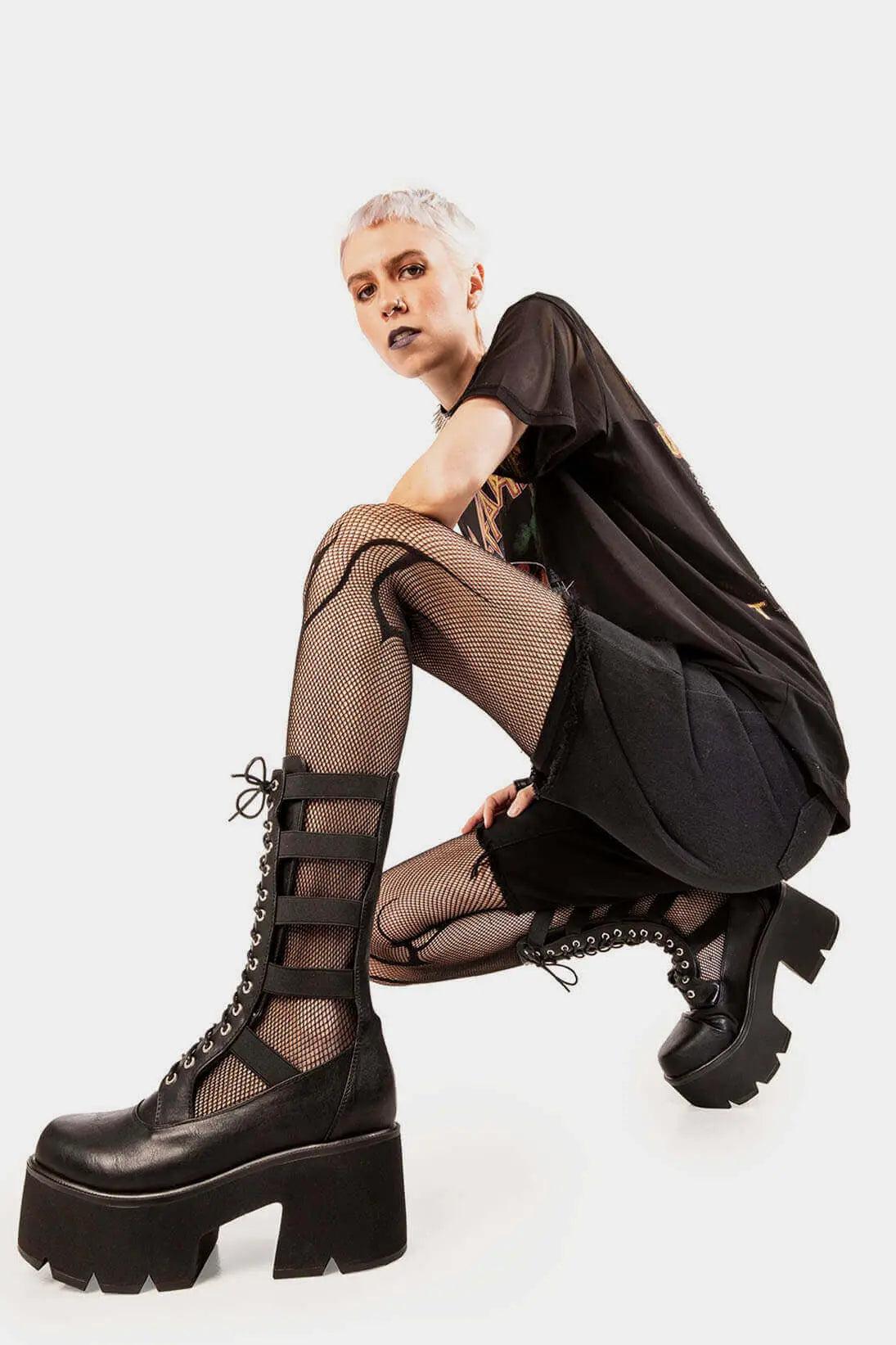 Blatant Chunky Platform Calf Boots Product Image