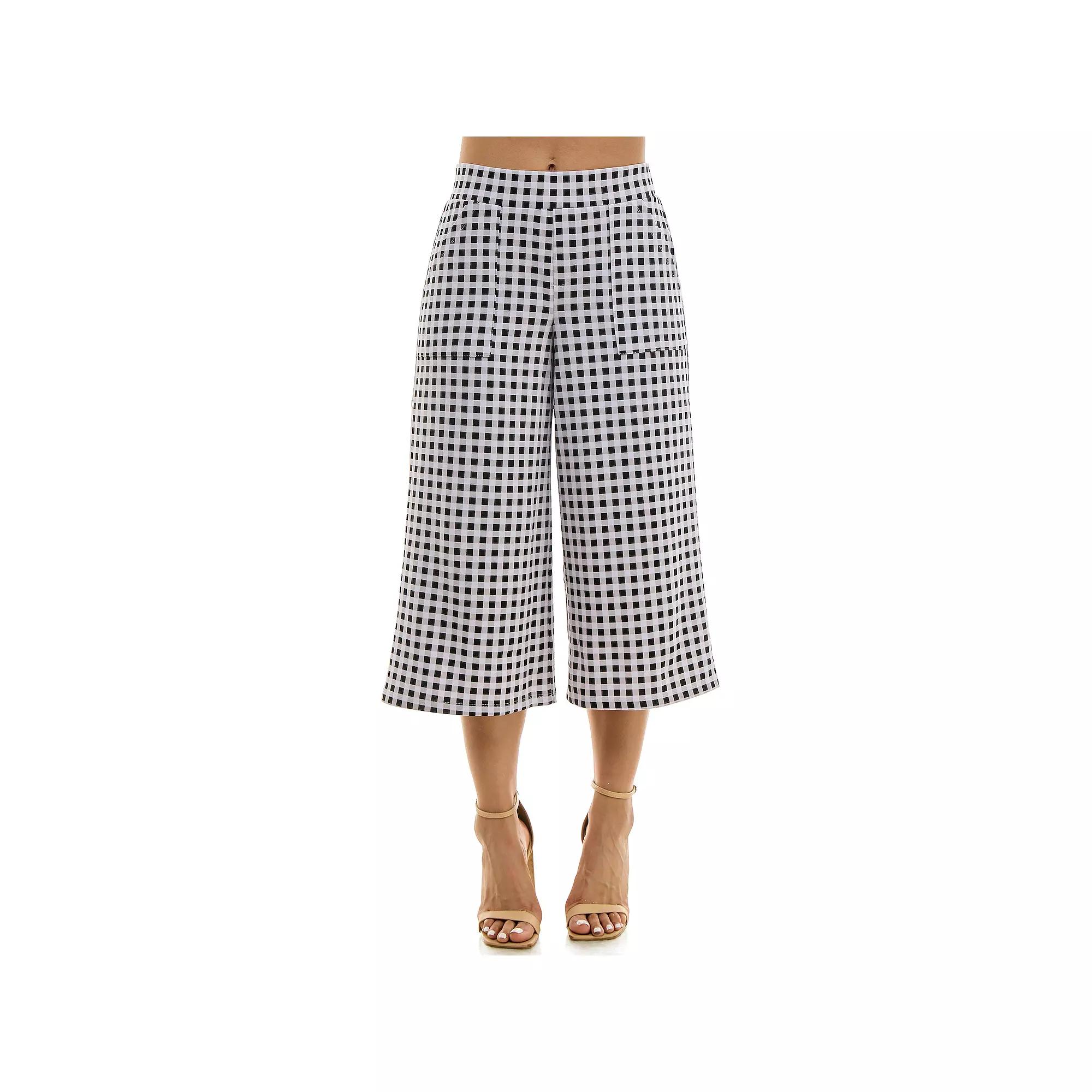 Women's Nina Leonard Gingham Coulotte Pants,  Product Image