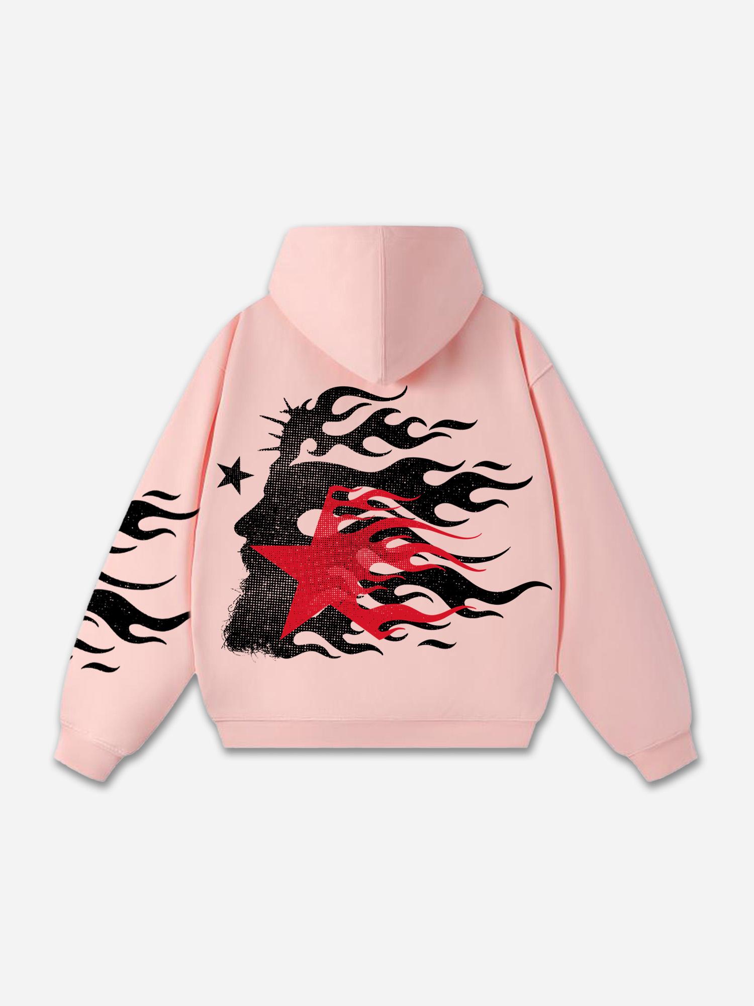 Sopula Vintage Flame Silhouette Graphic Jesus Hoodie Product Image