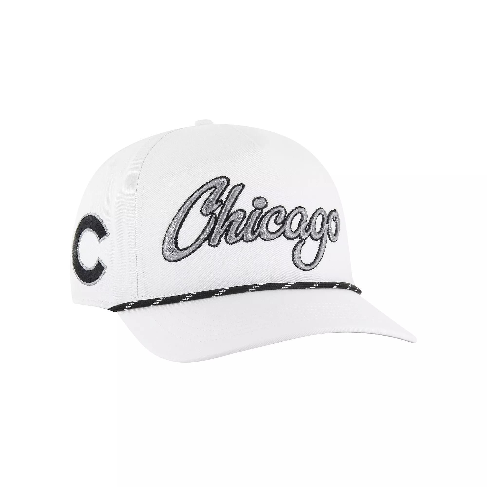 Men's '47 White Chicago Cubs Overhand Speckle Hitch Rope Adjustable Hat Product Image
