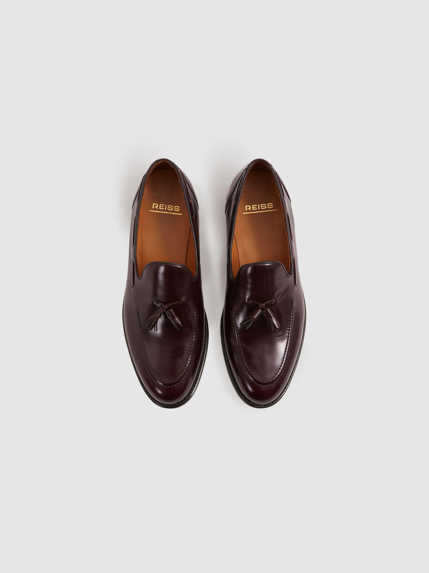 Tasselled Suede Loafers in Oxblood Product Image