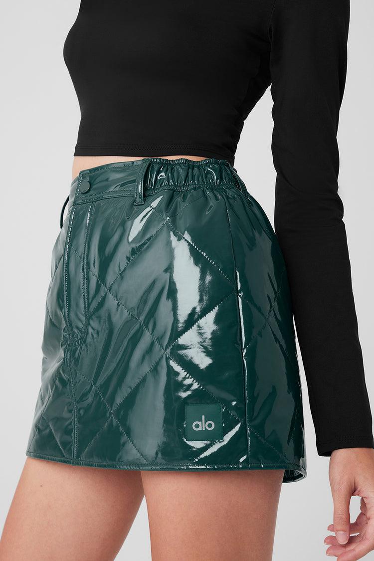 Snomoto Puffer Mini Skirt - Midnight Green Product Image