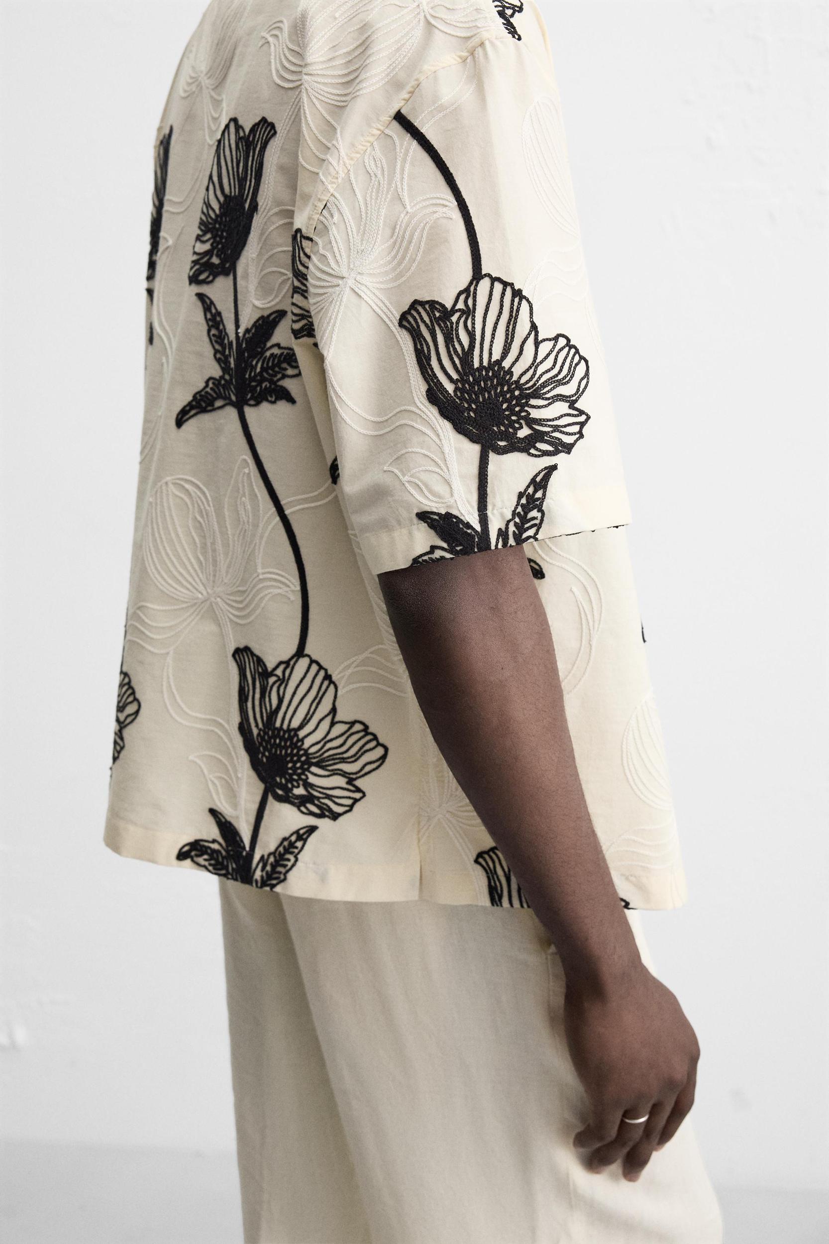 CONTRAST EMBROIDERY SHIRT Product Image