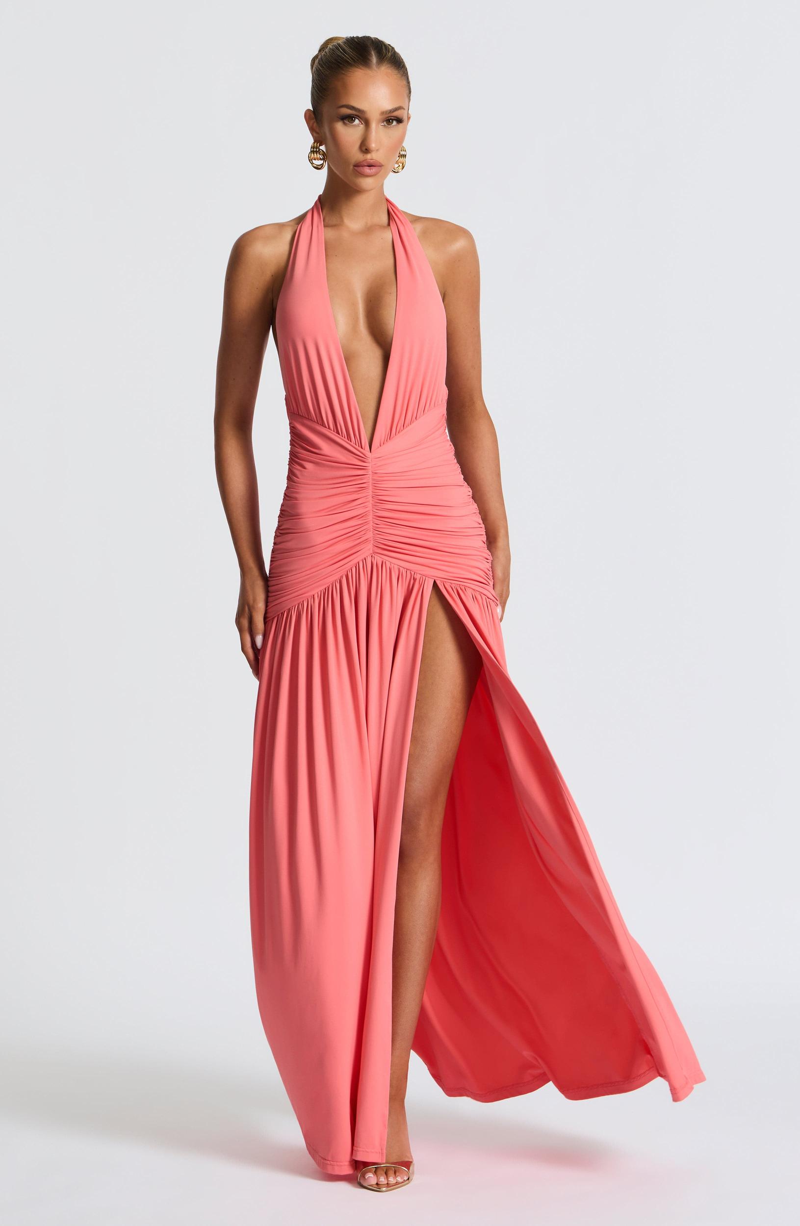 Melania Maxi Dress - Coral Pink Product Image