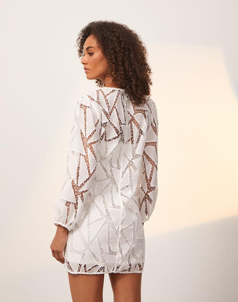 Julieta Short Dress (exchange only) - Off White Product Image