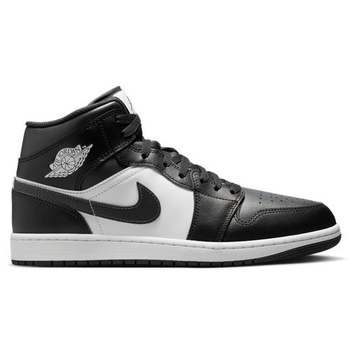 Jordan Mens Jordan AJ 1 Mid - Mens Basketball Shoes Light Smoke Grey/Black/White Product Image