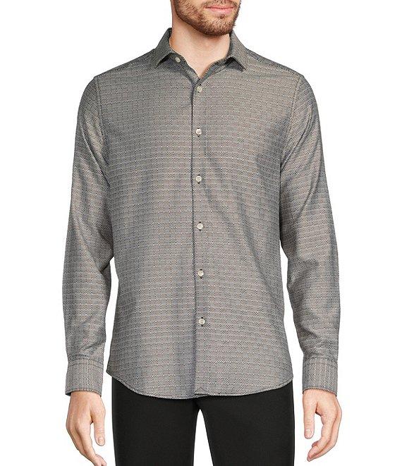 Murano Slim Diamond Pattern Long Sleeve Woven Shirt Product Image