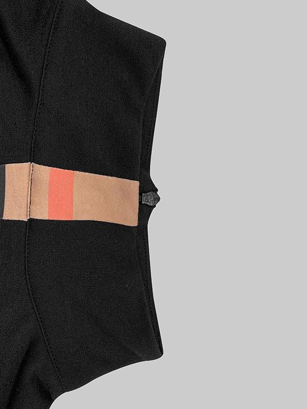 Long Sleeves Loose Contrast Color Printed High Neck T-Shirts Tops Product Image