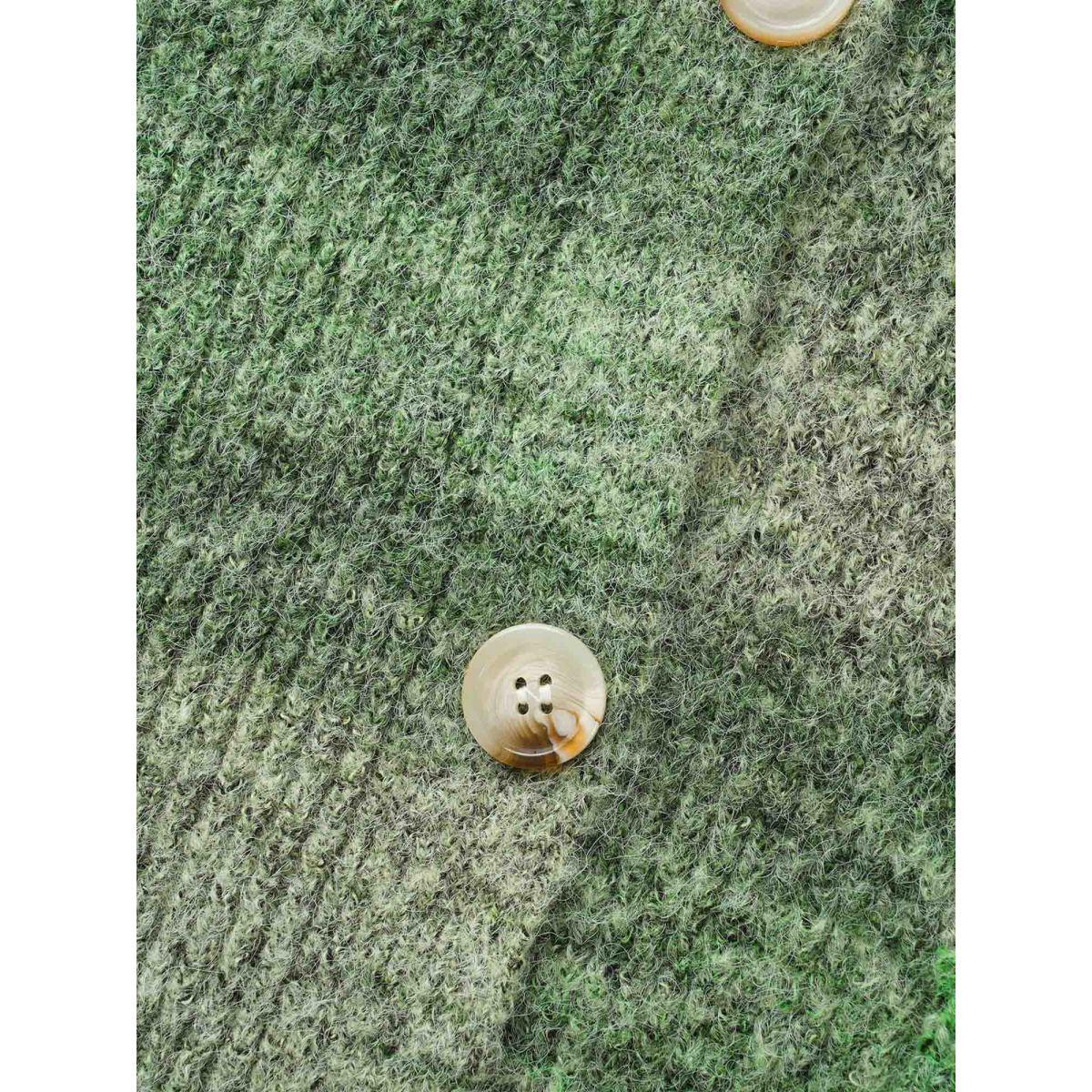 Plus Size Contrast Patched Pocket Drop Shoulder Cardigan Moss Women Casual Loose Long Sleeve Everyday Cardigans BloomChic 12/L Product Image