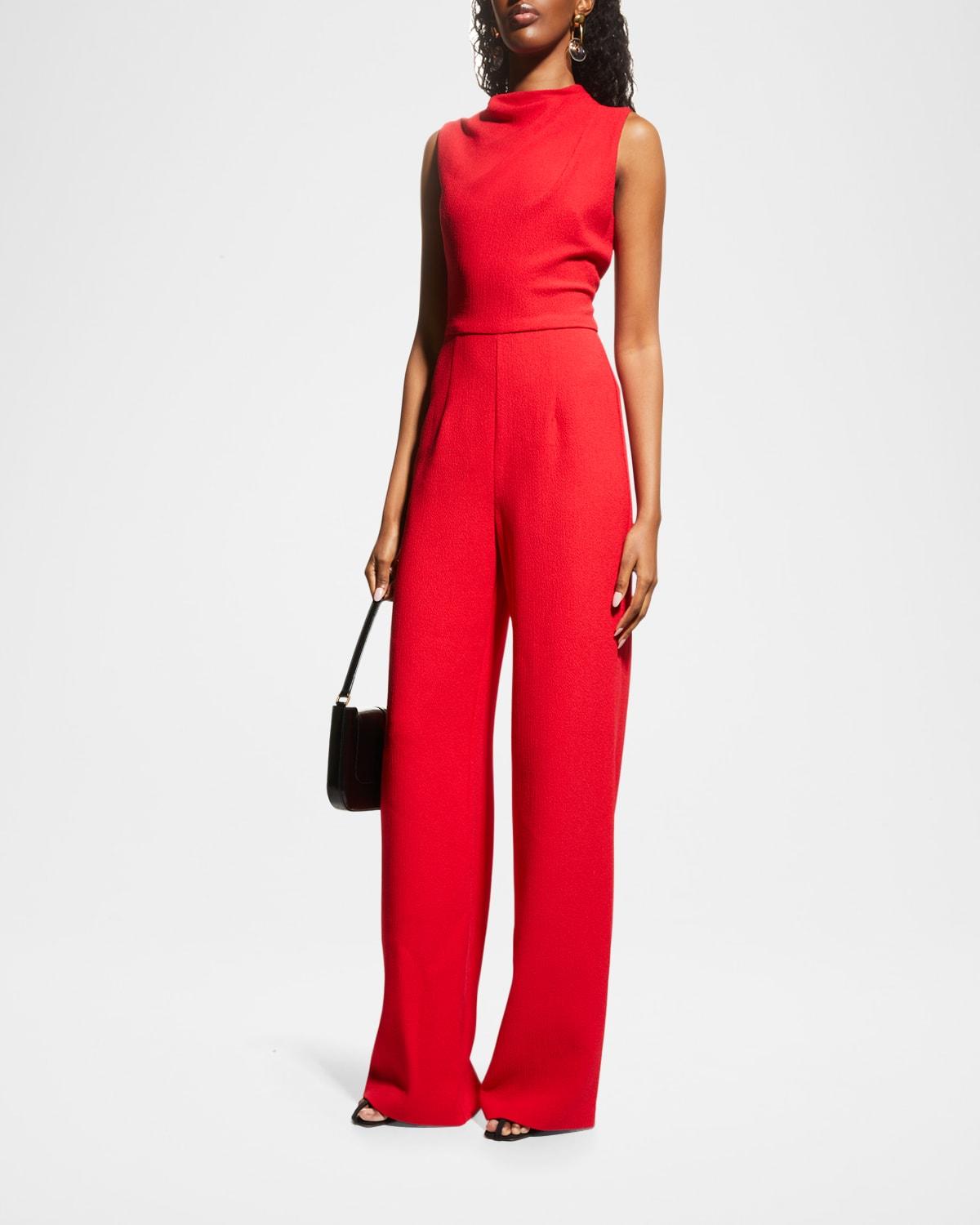 Womens Corinne Sleeveless Flared-Leg Jumpsuit Product Image
