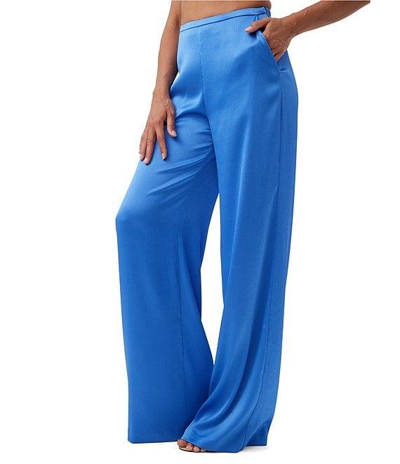 Trina Turk Tavia Satin Mid Rise Side Leg Pants Product Image