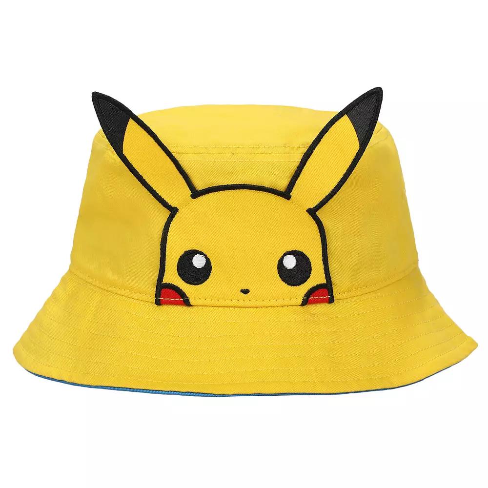 Men's Pokemon Pikachu Big Face Bucket Hat, Yellow Product Image