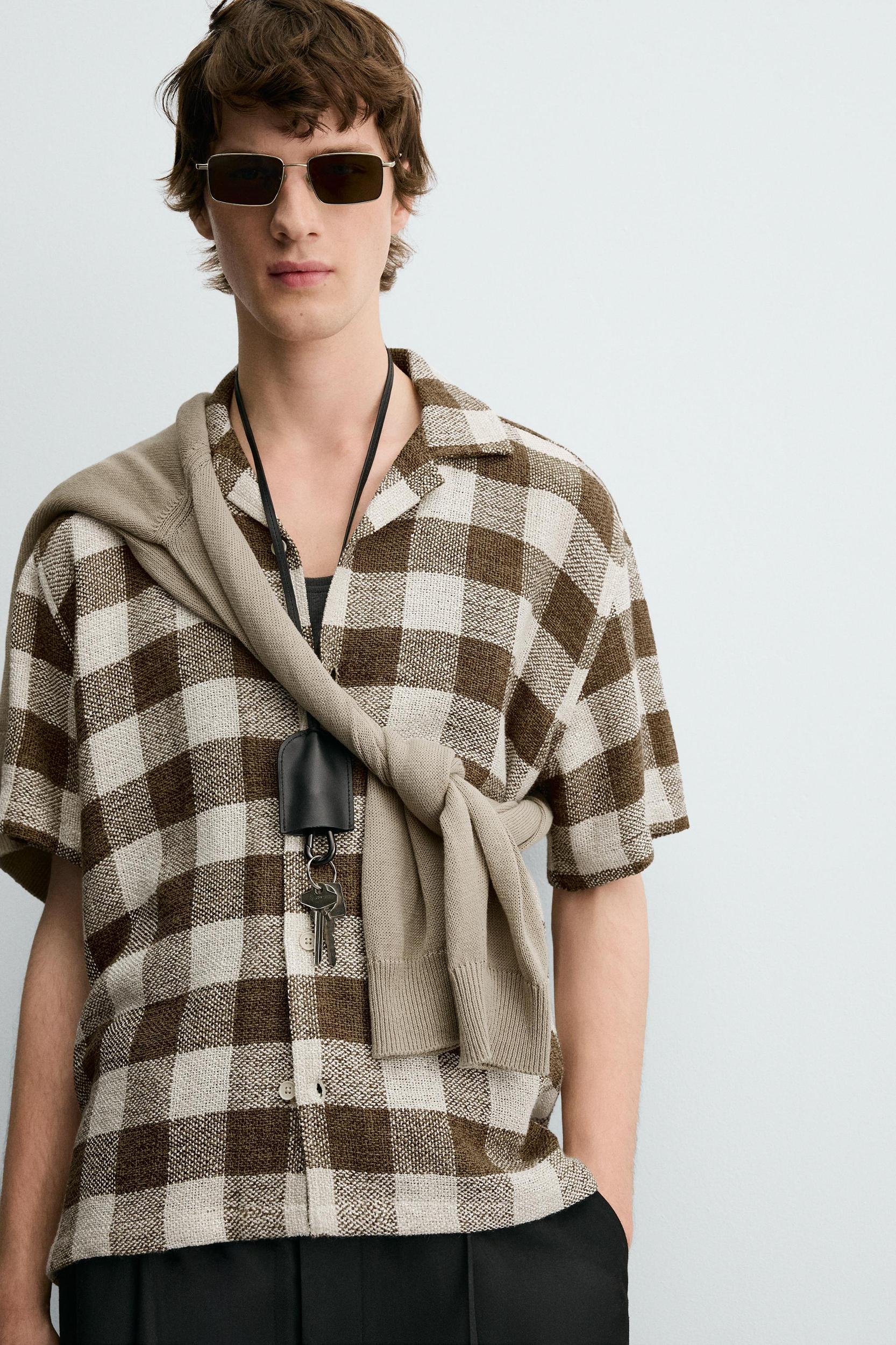 TEXTURED PLAID SHIRT Product Image