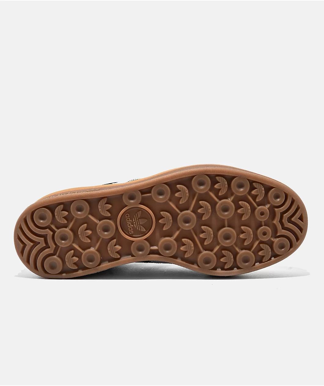 adidas Originals Gazelle Bold Core Black, Cloud White, & Gum Platform Shoes Product Image