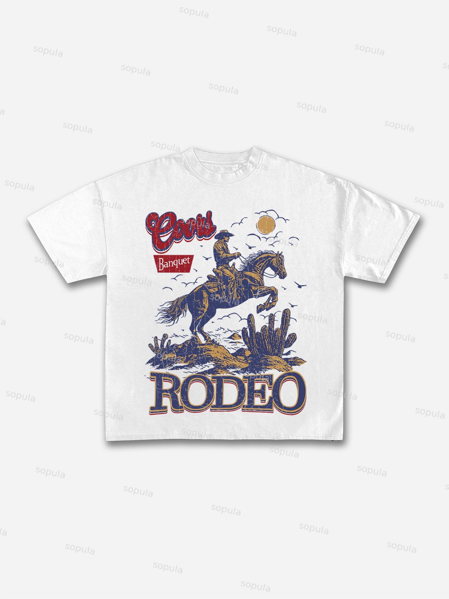 Coors Banquet Rodeo Print Cotton T-shirt Product Image